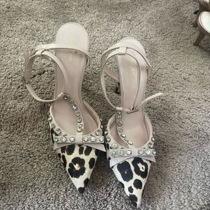 Kate Spade leopard, pink, and rhinestone pumps